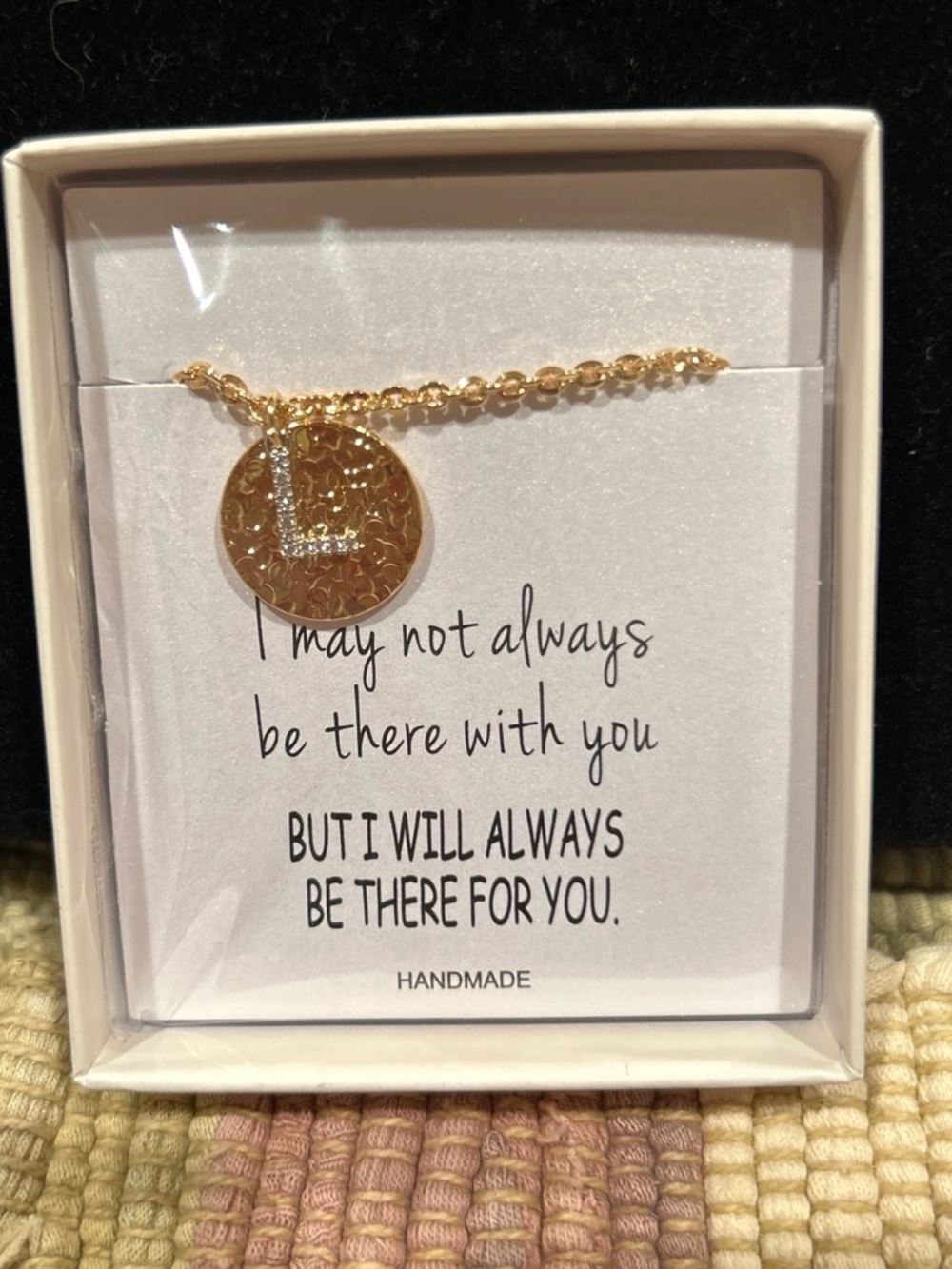 Gold Initial 'L' Pendant Necklace — Gold Tone